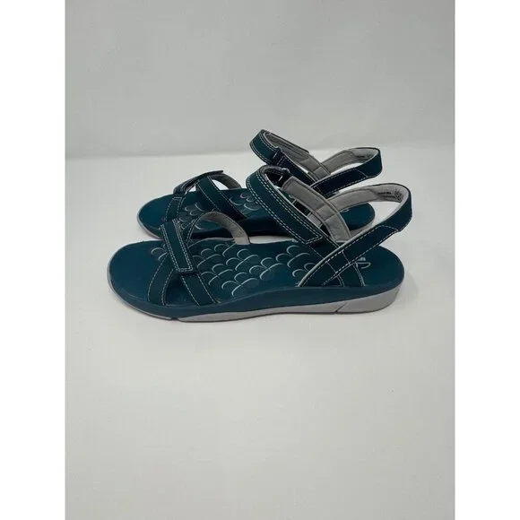 Clarks Women's Tresca Trace Sandal Size 8 Teal Adjustable Strappy - Picture 7 of 7